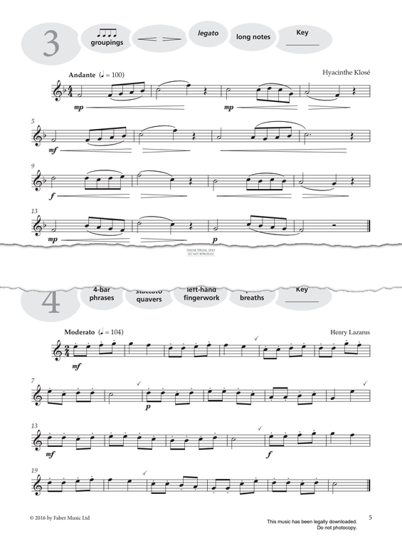Product gallery: Page 1 of 1 Study No.3 'Andante' (from 'More Graded Studies For Saxophone Book One'), Hyacinthe Klose