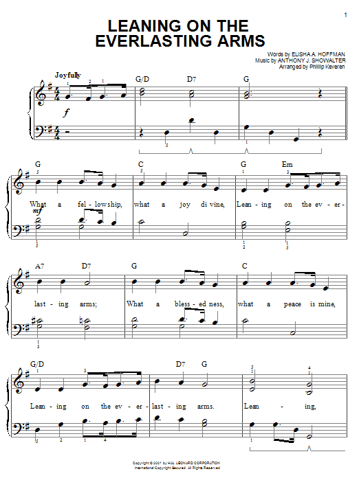 Product picture to: Leaning On The Everlasting Arms (arr. Phillip Keveren)