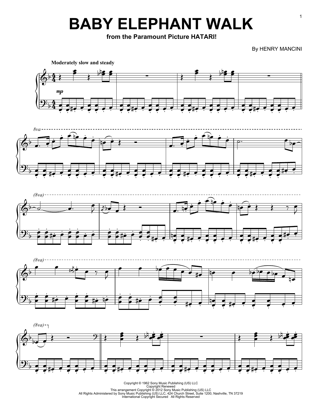 Product gallery: Page 1 of 1 Baby Elephant Walk, Henry Mancini