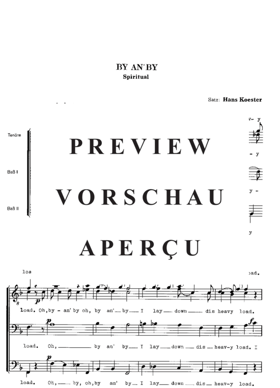 gallery: By and by , , (Männerchor, 3-stimmig)