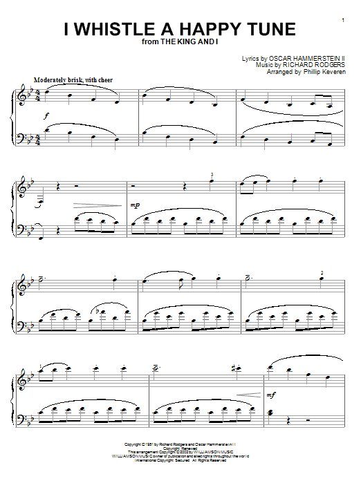 Product picture to: I Whistle A Happy Tune (arr. Phillip Keveren)