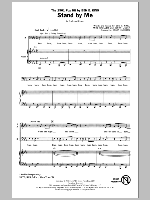 Product gallery: Page 1 of 1 Stand By Me (arr. Roger Emerson), Ben E. King