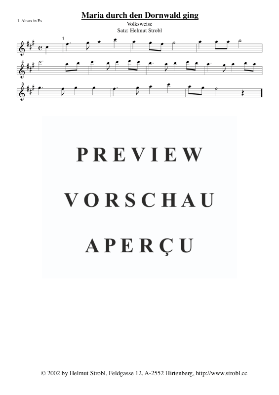 gallery: Maria durch den Dornwald ging, , Saxophonquintett AATTB