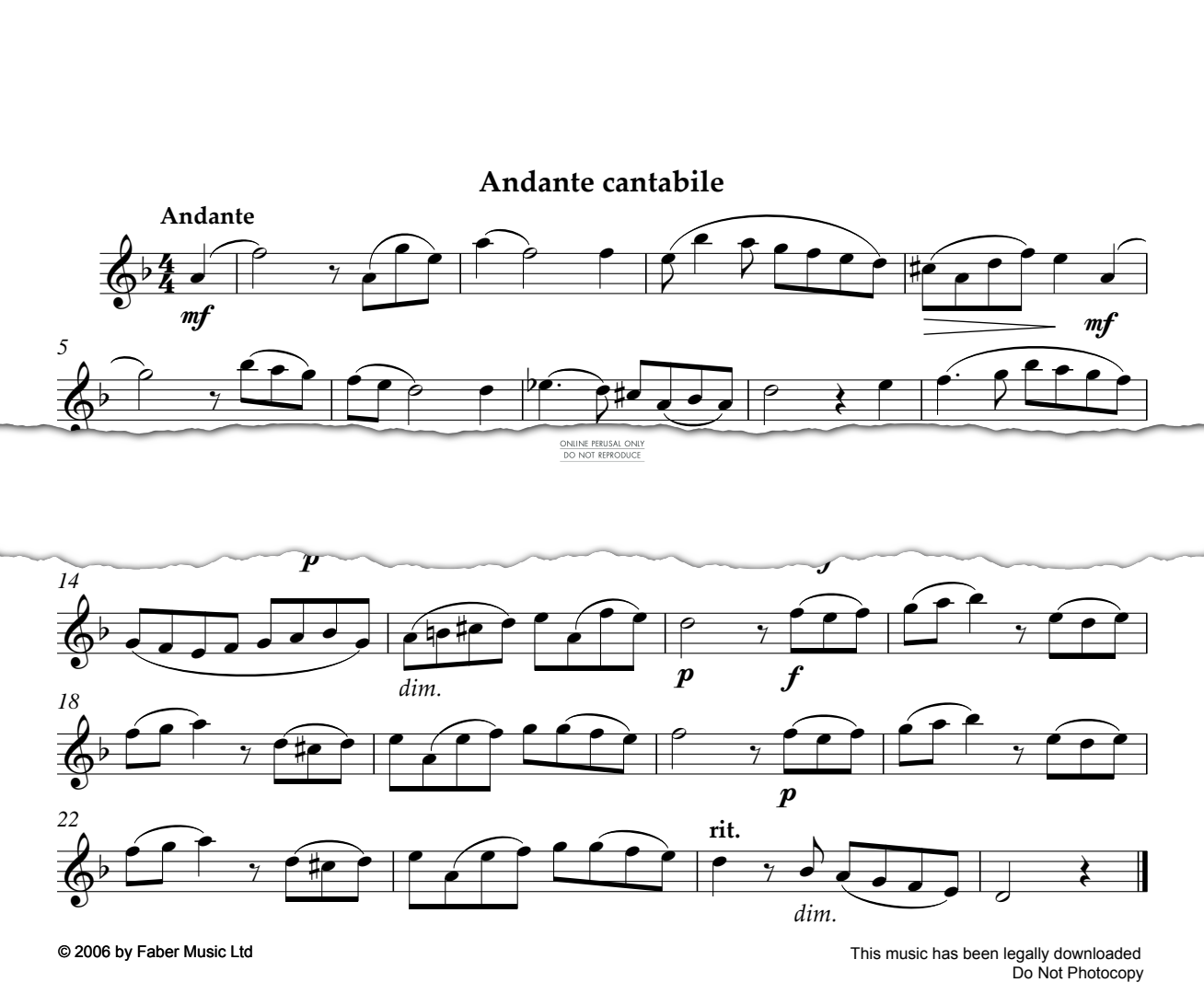 Product gallery: Page 1 of 1 Andante Cantabile, Sally Adams