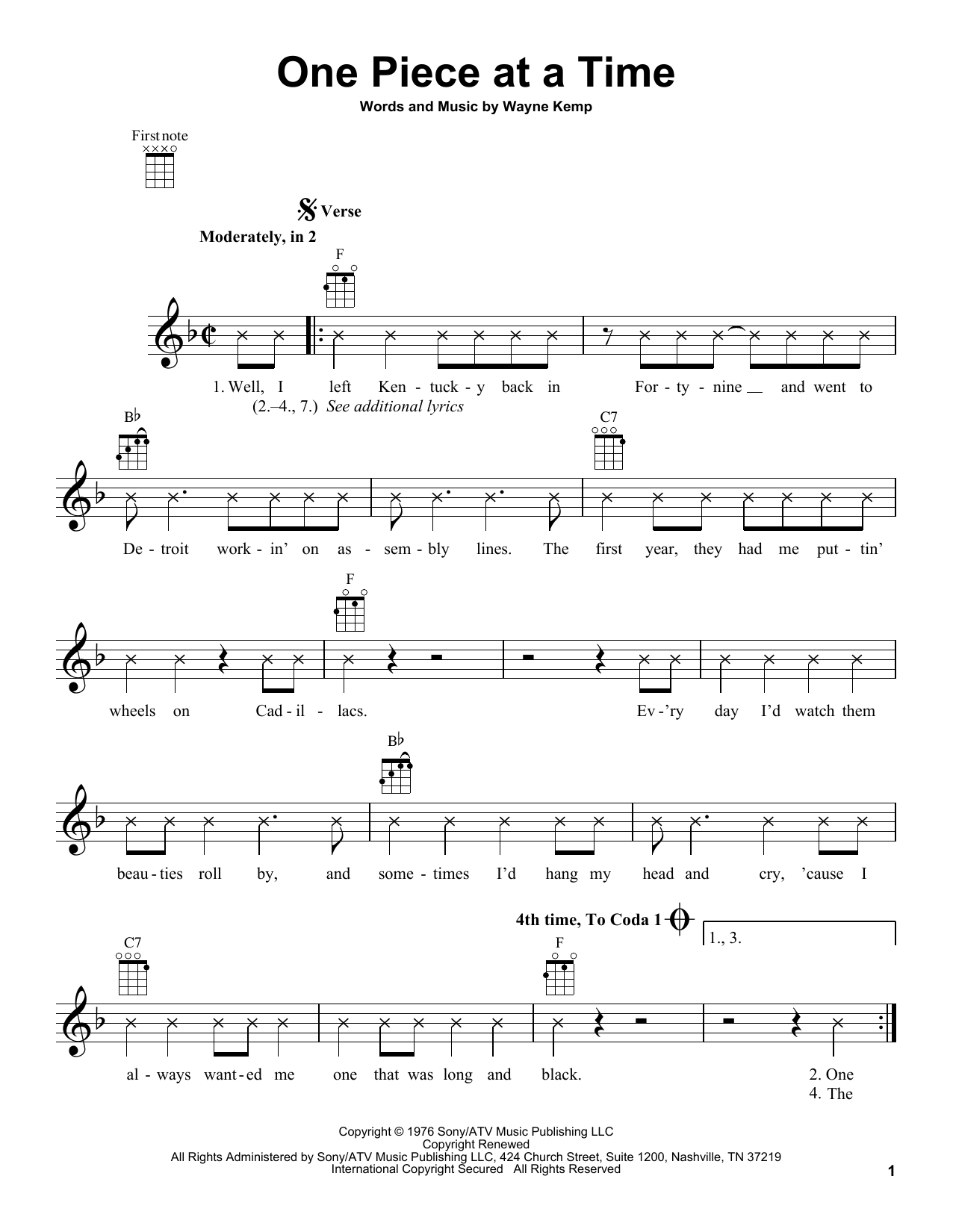 Produktbild zu:  One Piece At A Time - Johnny Cash