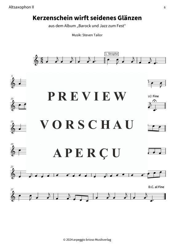 Product gallery: Page 8 of 8 Kerzenschein wirft seidenes Glänzen - aus dem Album Barock und Jazz zum Fest, , (alto saxophone duet)