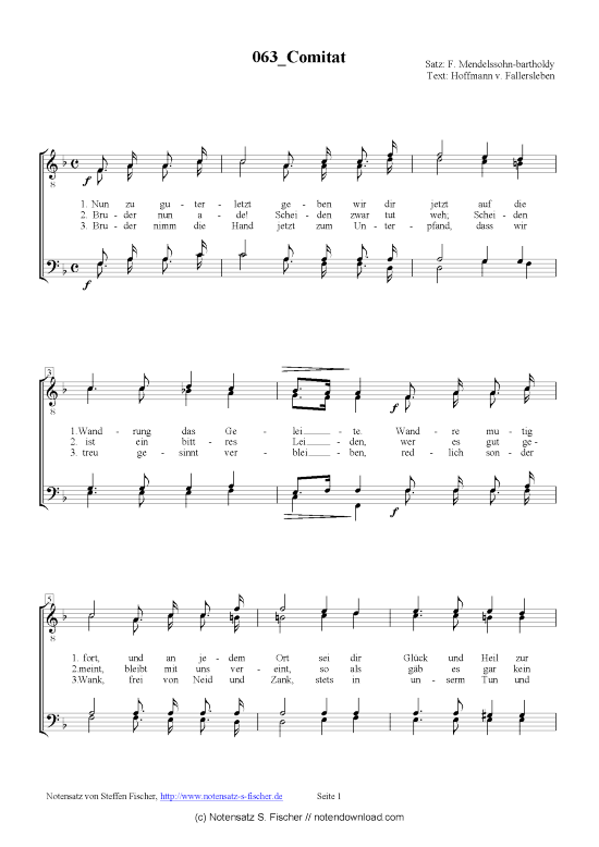 Product picture to: Comitat F. Mendelssohn-bartholdy / Hoffmann v. Fallersleben 