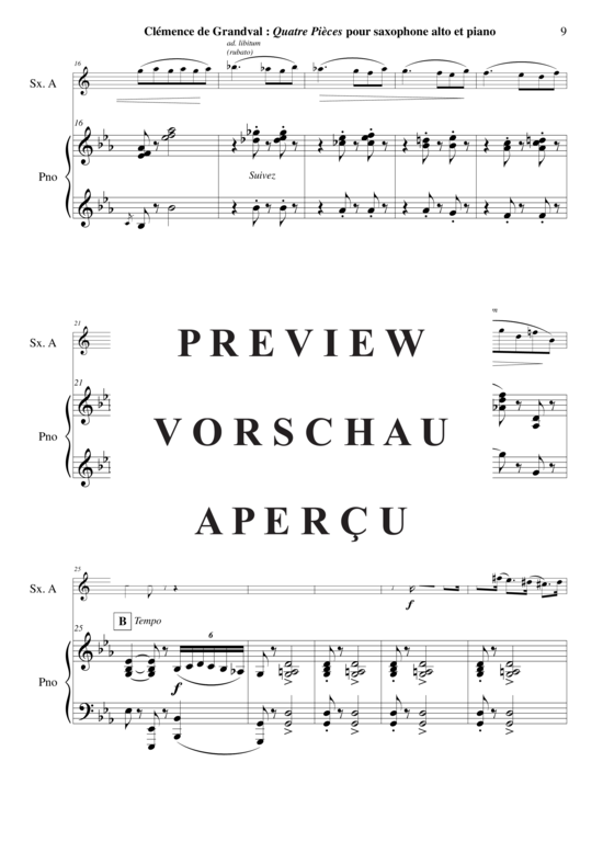 Product gallery: Page 10 of 21 Quatre Pièces , , (alto saxophone + piano)