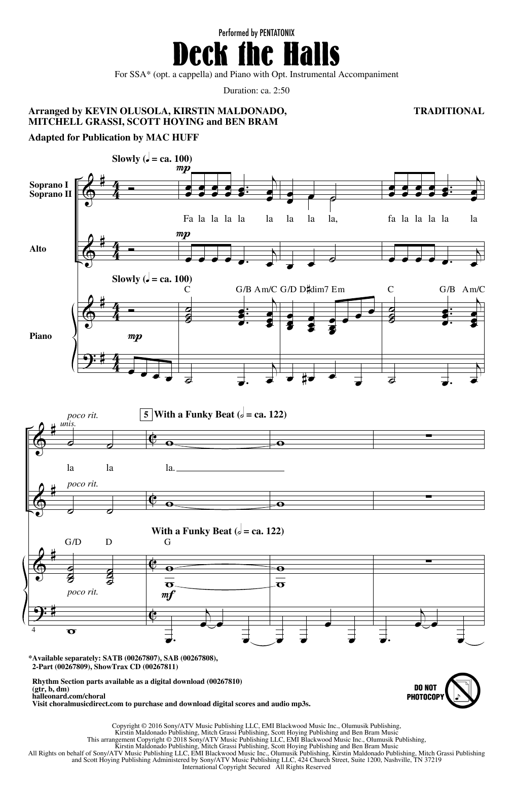 Produktgalerie: Seite 1 von 1 Deck The Halls (arr. Mac Huff), Pentatonix, Chor