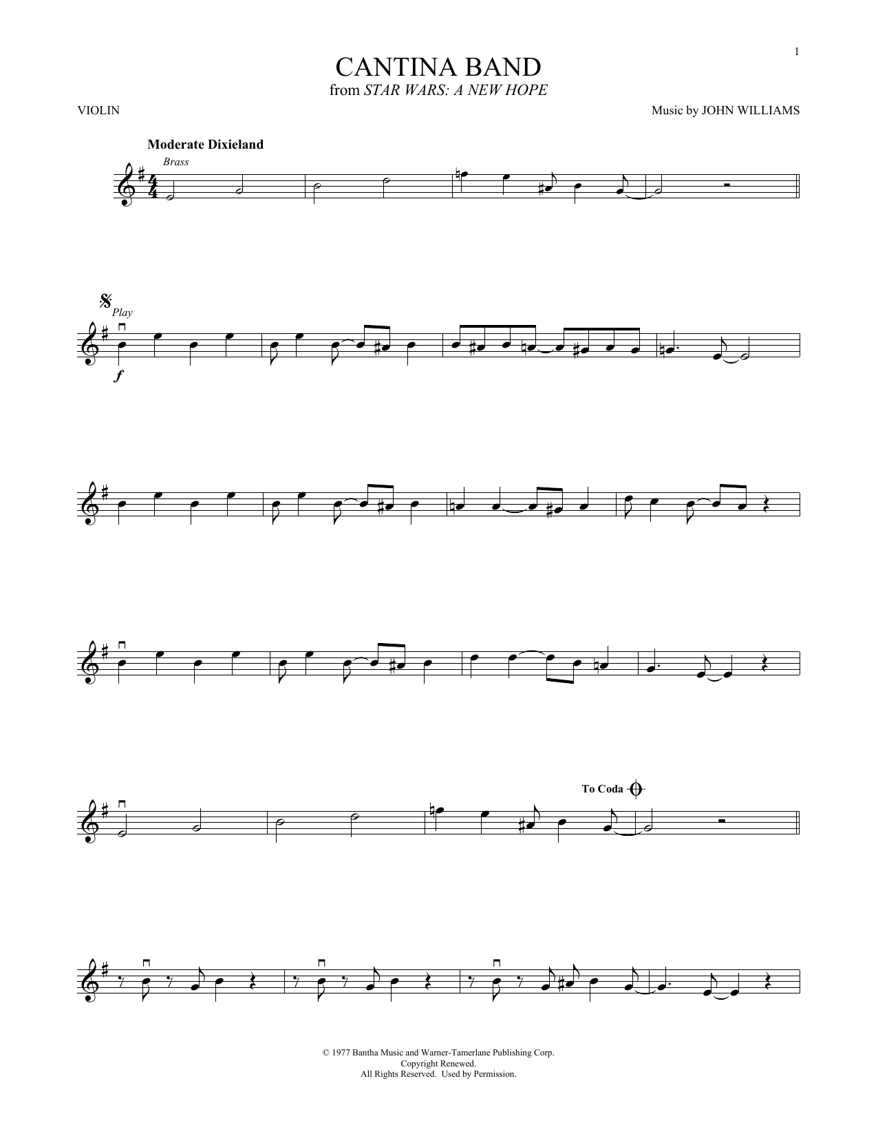 Product gallery: Page 1 of 1 Cantina Band (from Star Wars: A New Hope), John Williams