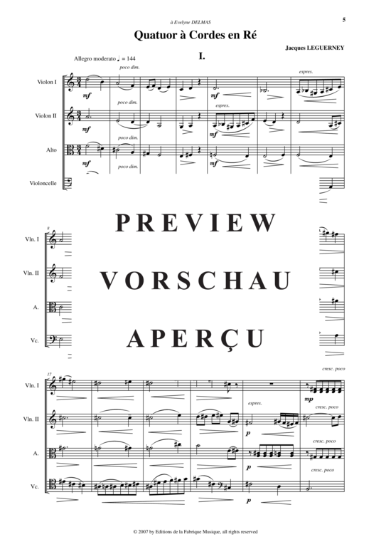 Produktgalerie: Seite 6 von 21 Quatuor à Cordes en Ré , , (Streicherquartett)