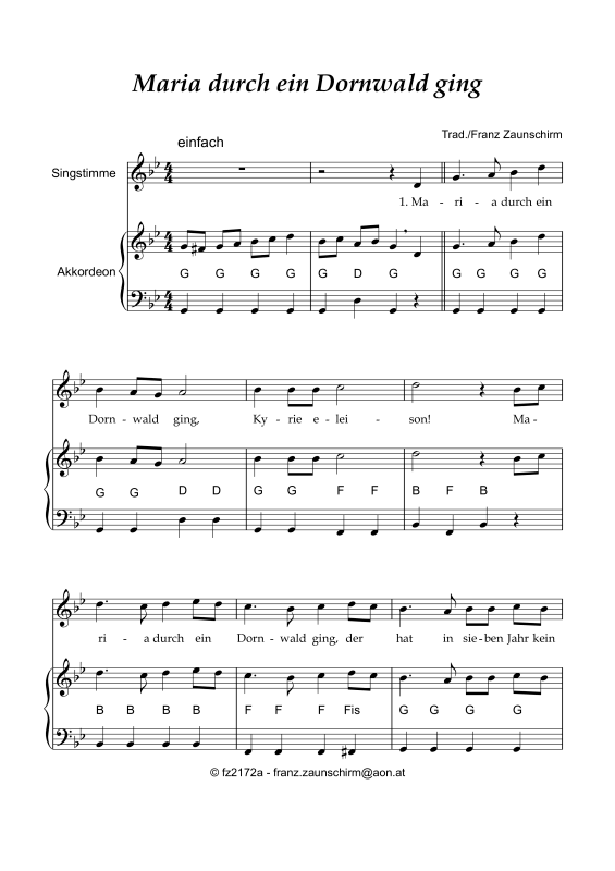 Product picture to: Maria duch ein Dornwald gingTraditional