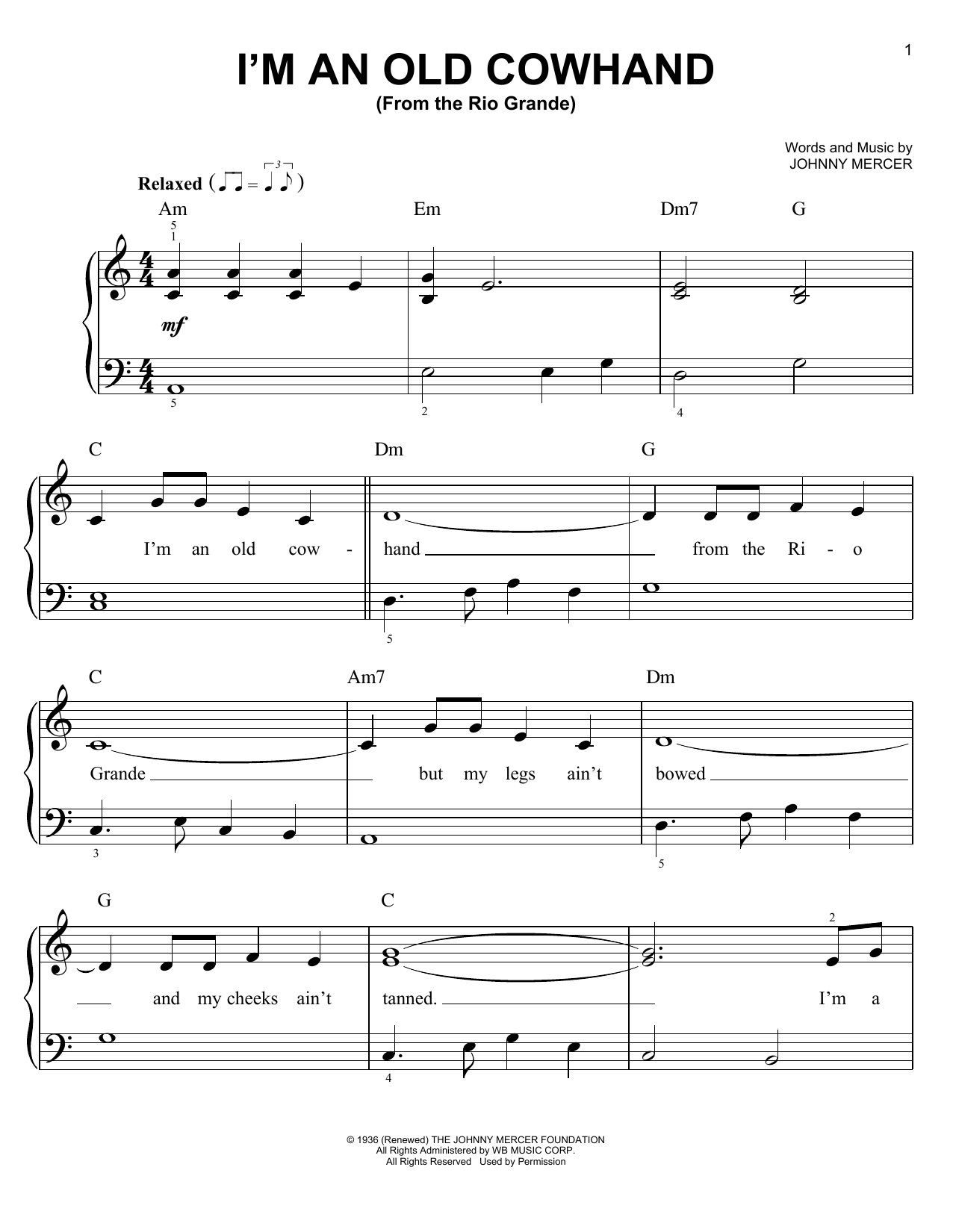 Produktbild zu: I'm An Old Cowhand (From The Rio Grande)