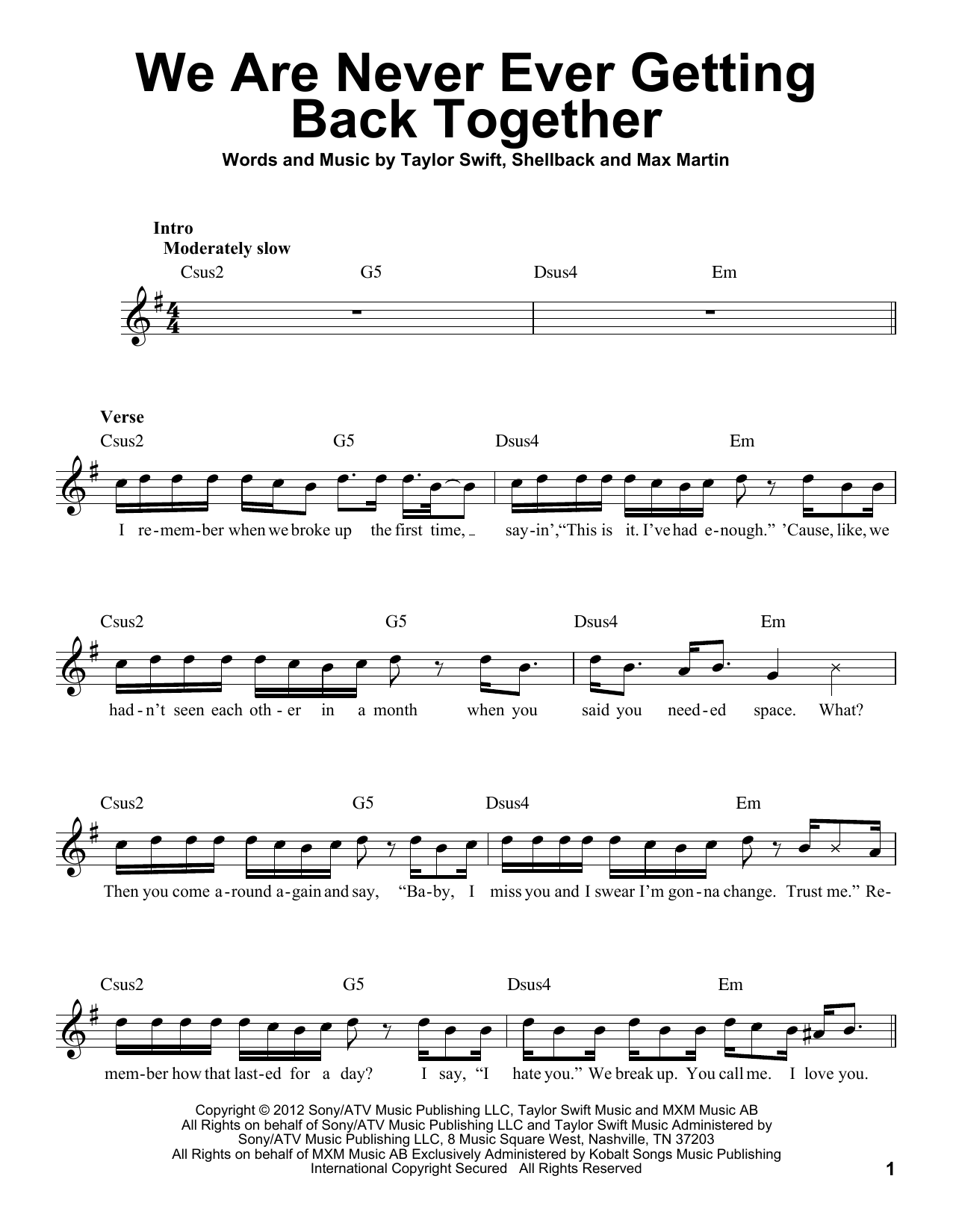 Produktbild zu: We Are Never Ever Getting Back Together
