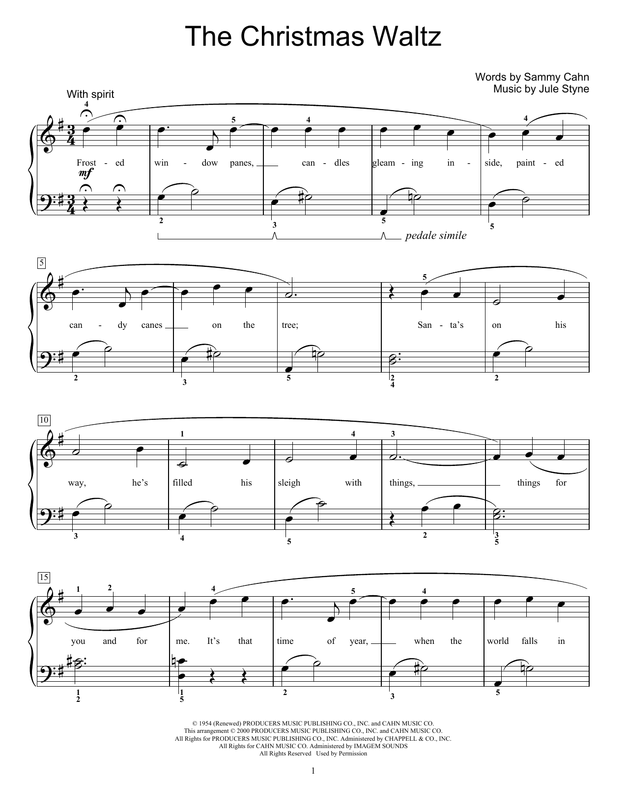 Product gallery: Page 1 of 1 The Christmas Waltz, Sammy Cahn