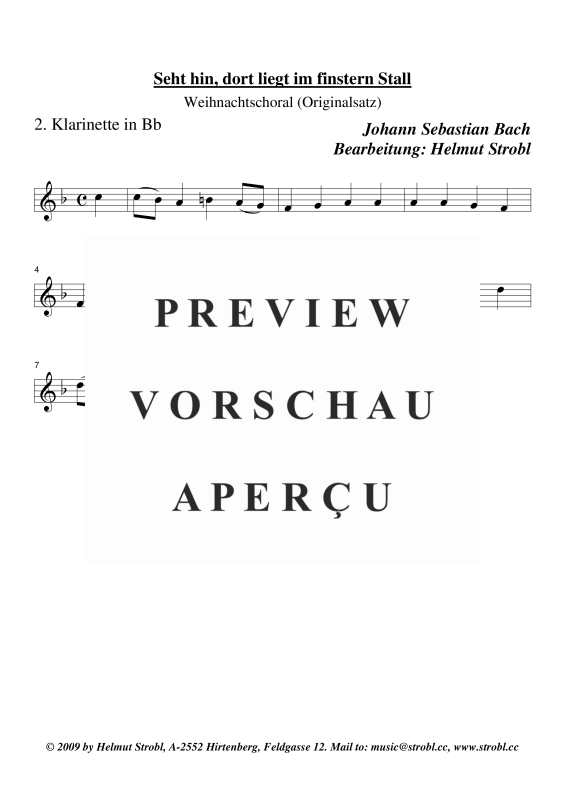 gallery: Seht hin dort liegt im finstern Stall, , Klarinettenquartett