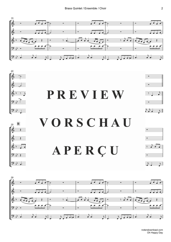 gallery: Oh Happy Day, Edwin Hawkins Singers, Blechbläser Quintett/Ensemble/Chor - E-Bass mit Akkorden & Drum Set opt.