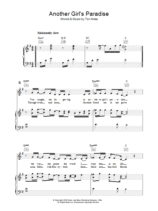 Produktgalerie: Seite 1 von 1 Another Girl's Paradise, Tori Amos, Gesang, Gitarre, Klavier