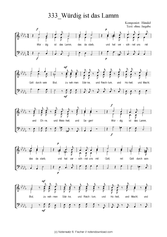 Product picture to: Würdig ist das Lamm Händel