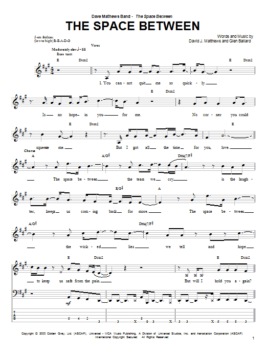 Produktgalerie: Seite 1 von 1 The Space Between, Dave Matthews Band, E-Bass