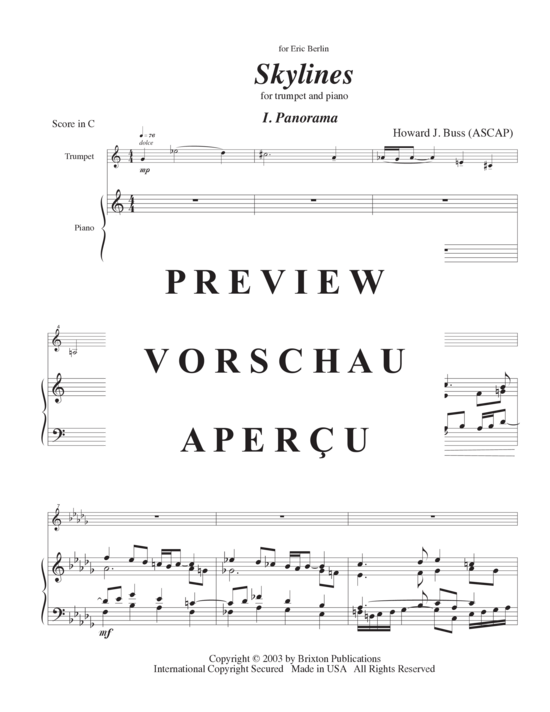 Produktgalerie: Seite 4 von 21 Skylines , , (Trompete in B/C und Klavier)