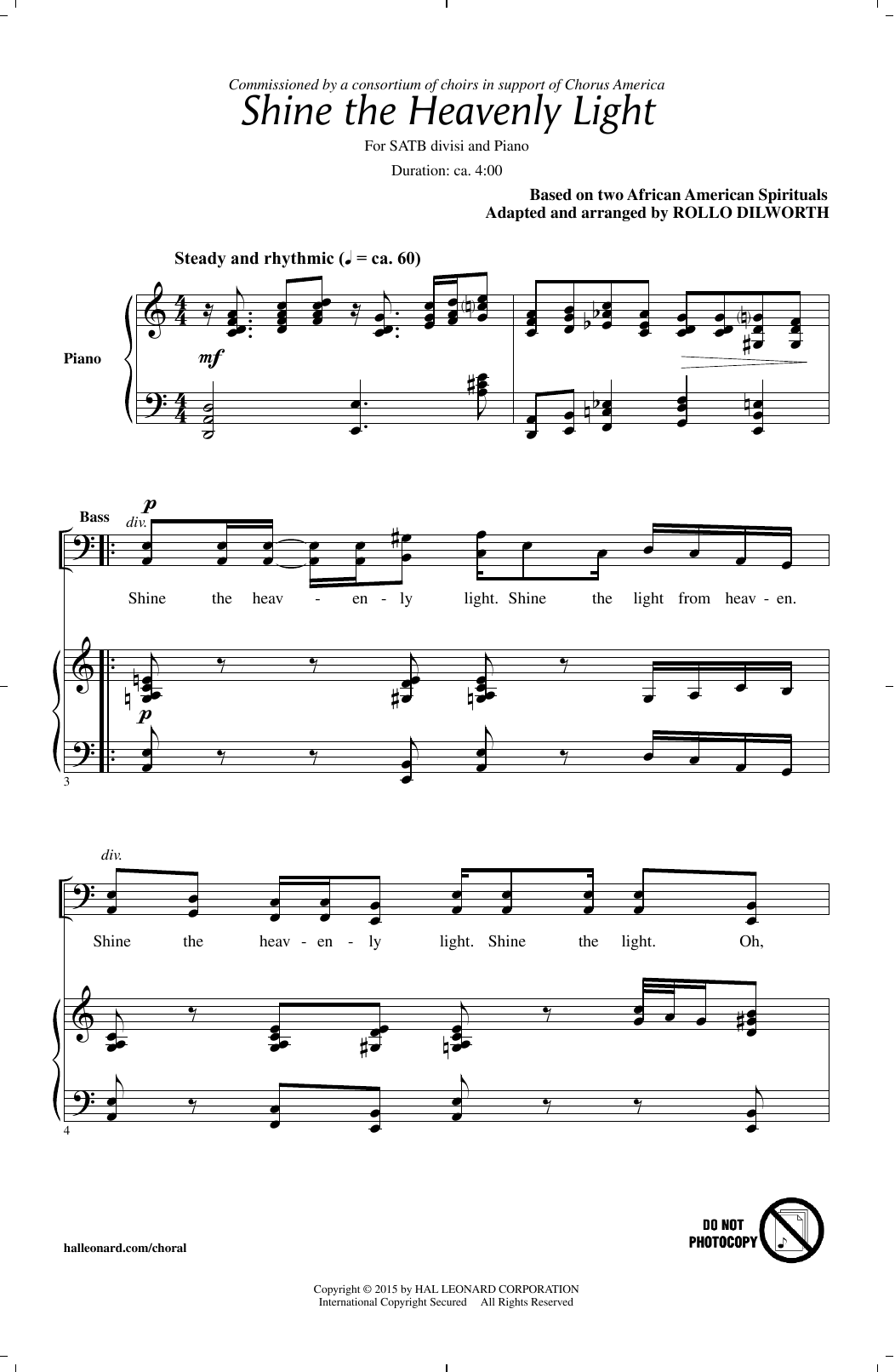 Product picture to: Shine The Heavenly Light (arr. Rollo Dilworth)