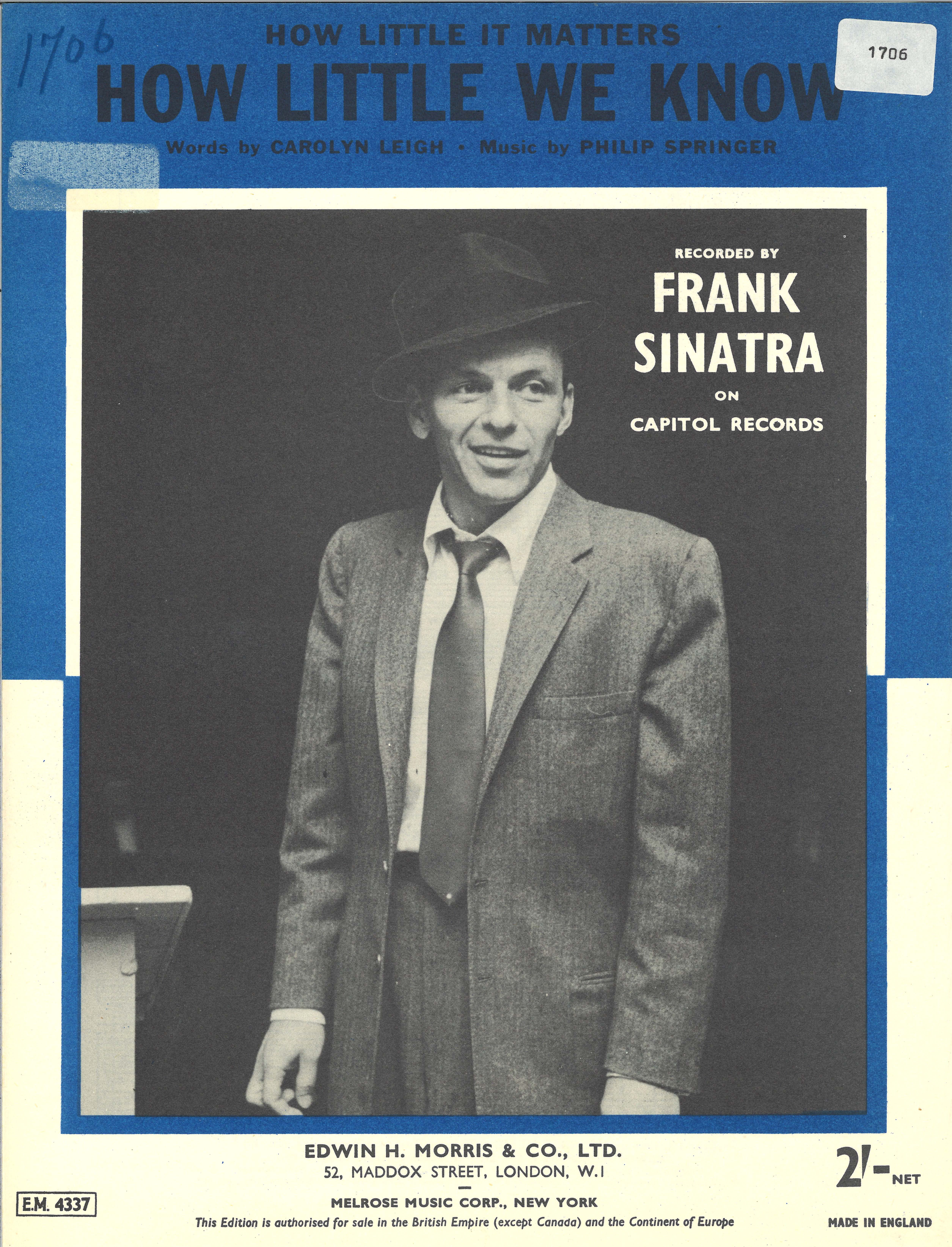 cover: (How Little It Matters) How Little We Know, Frank Sinatra