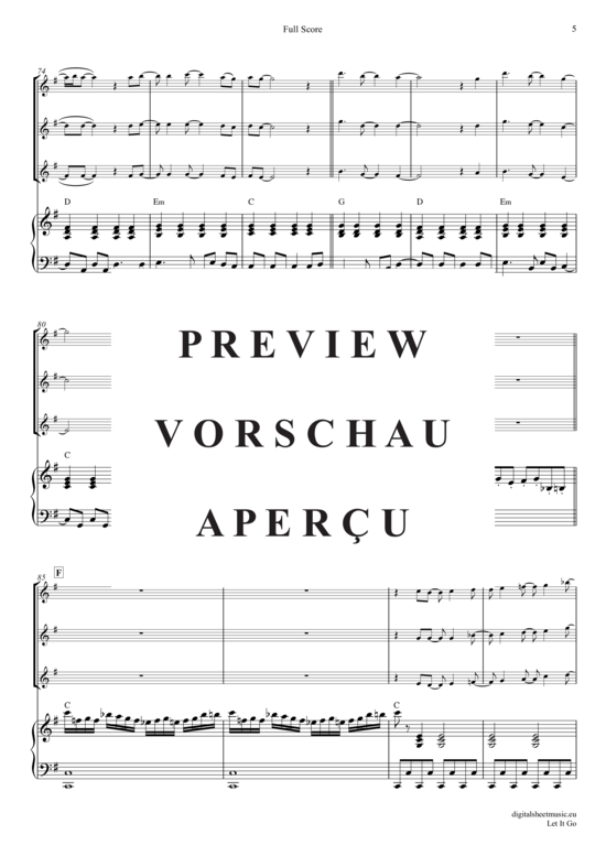Product gallery: Page 6 of 21 Let it go , Menzel, Idina, (violin trio + piano)