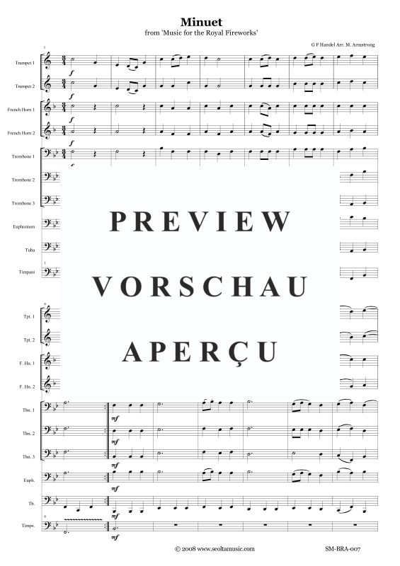 Produktgalerie: Seite 4 von 11 Menuett aus der Feuerwerksmusik, , Brass Ensemble
