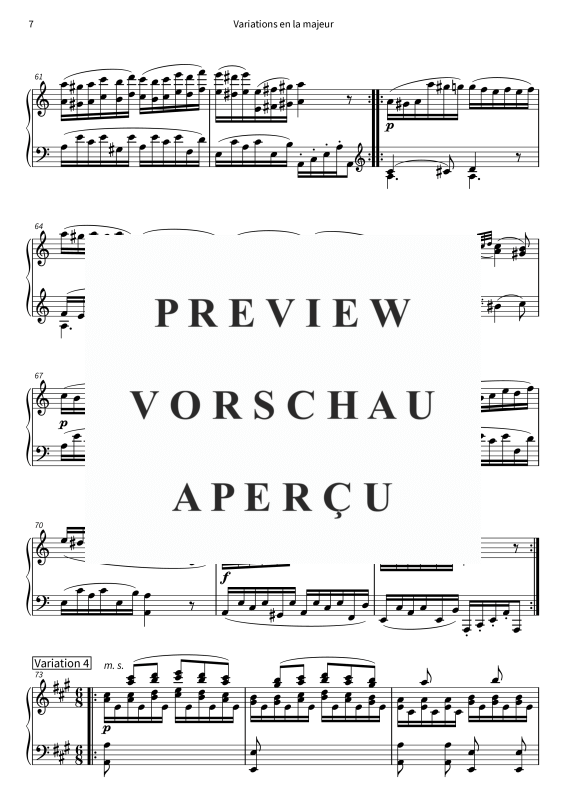 gallery: Variations en la majeur - Andante grazioso de la Sonate pour piano n° 11, K. 331, , (piano solo)
