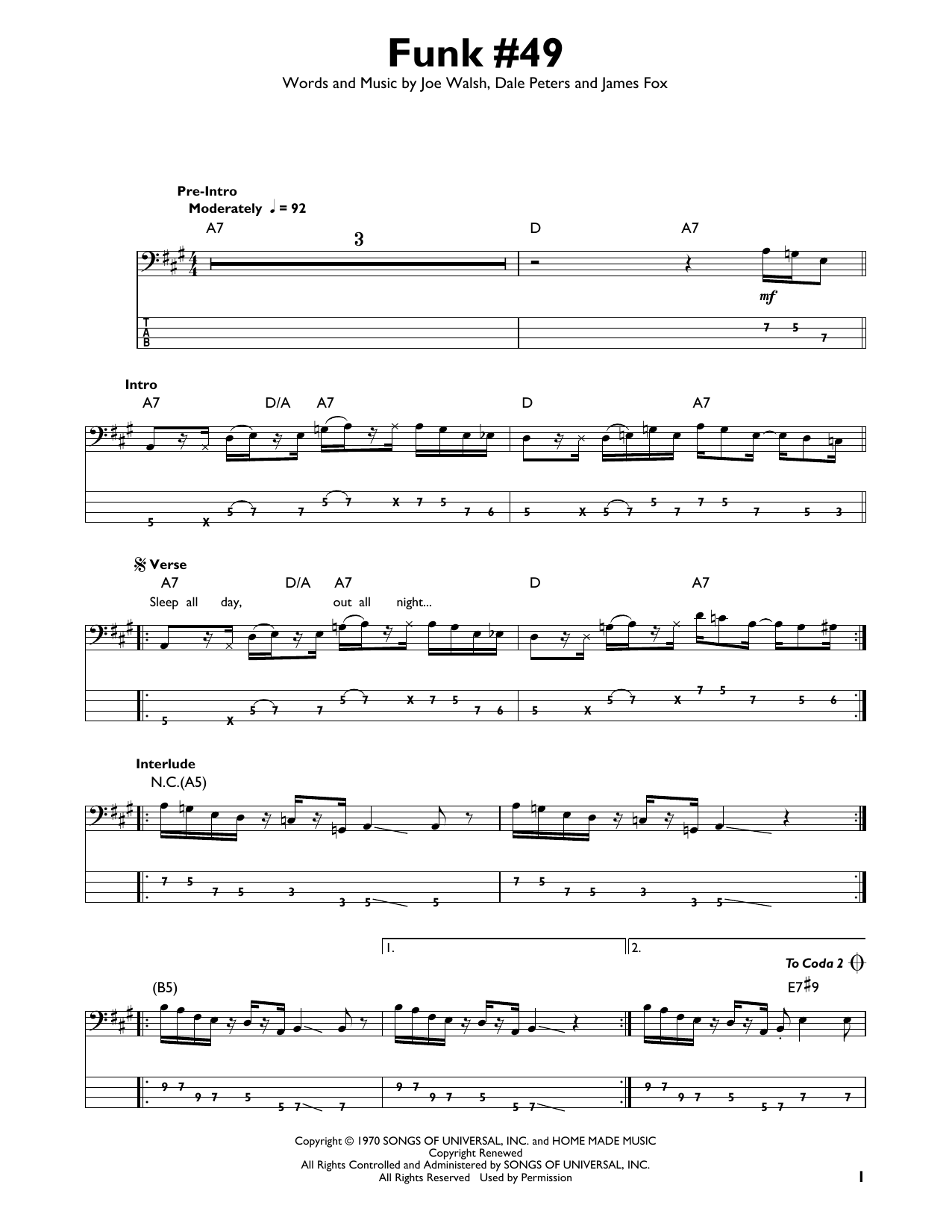Produktgalerie: Seite 1 von 1 Funk #49, The James Gang, E-Bass, Gitarre