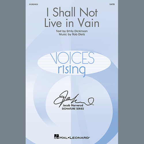 cover: I Shall Not Live In Vain, Rob Dietz