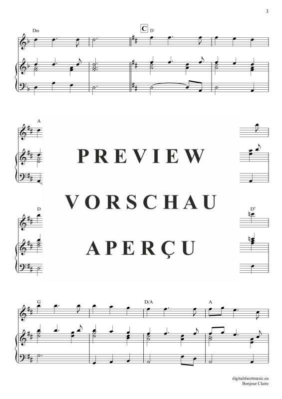 Produktgalerie: Seite 4 von 7 Bonjour Claire, Traditional, Klavier und Gesang