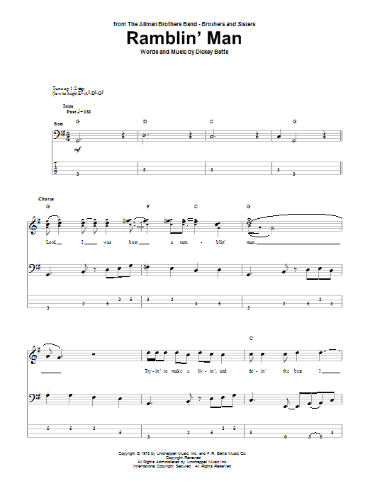 Produktgalerie: Seite 1 von 1 Ramblin' Man, Allman Brothers Band, E-Bass