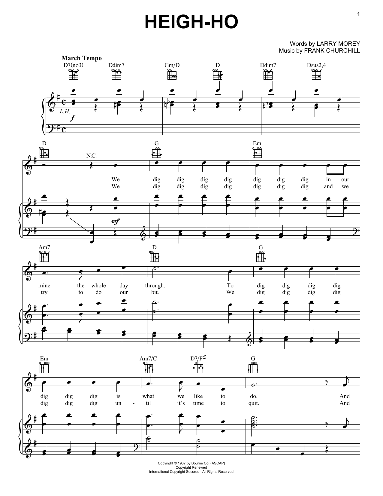 Produktbild zu:  Heigh-Ho (from Snow White And The Seven Dwarfs) - Larry Morey & Frank Churchill