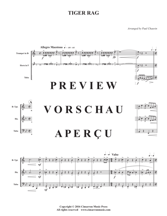 gallery: Tiger Rag , , (Blechbläser Trio für Trompete in B, Horn in F + Tuba)