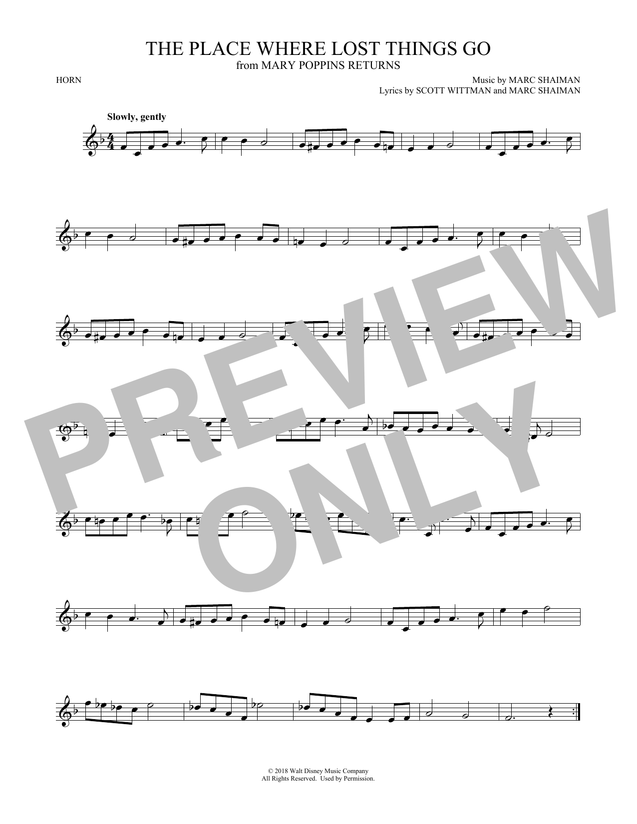 Produktgalerie: Seite 1 von 1 The Place Where Lost Things Go (from Mary Poppins Returns), Emily Blunt, Horn