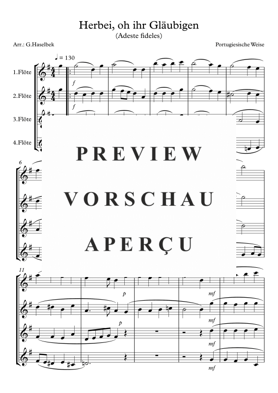 Produktgalerie: Seite 2 von 7 Herbei oh ihr Gläubigen, , Flötenquartett