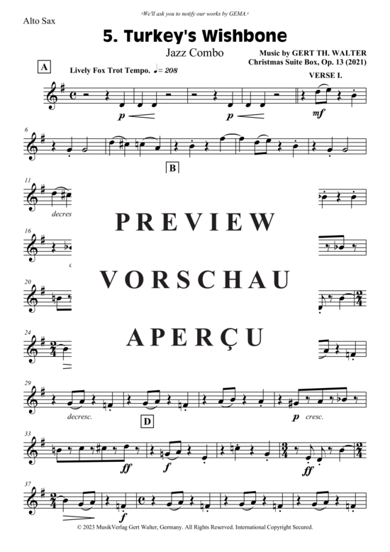 Produktgalerie: Seite 12 von 21 Turkey´s Wishbone , , (Combo Band + Alt Saxophon, Trompete in B)