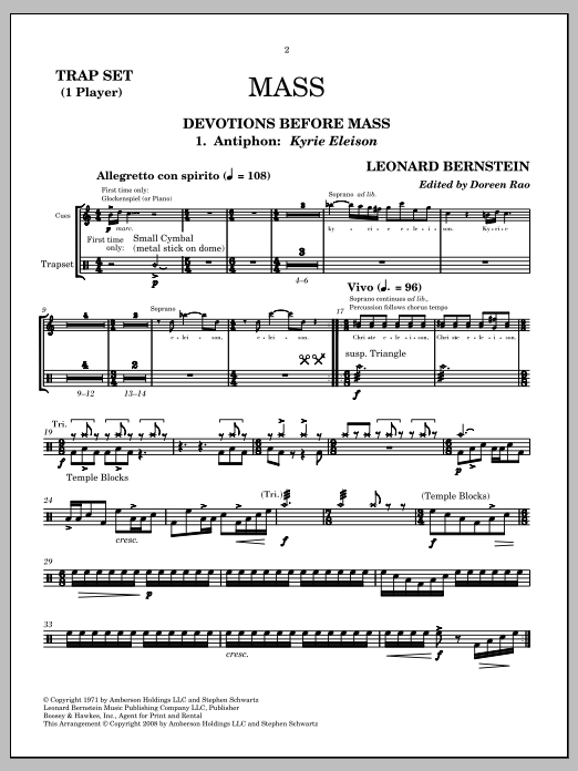 Produktgalerie: Seite 1 von 1 Mass, Leonard Bernstein, Percussion