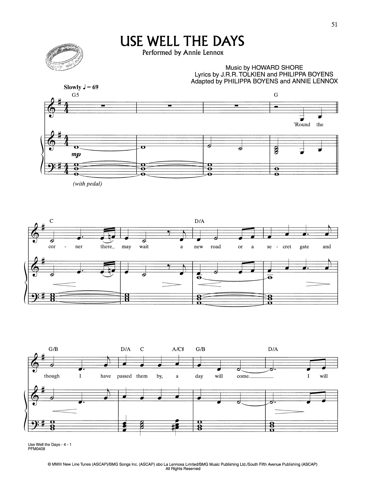 Produktbild zu: Use Well The Days (from Lord Of The Rings)