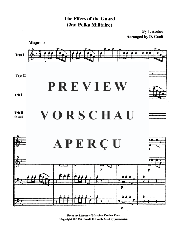 Produktgalerie: Seite 3 von 11 The Fifers of the Guard (2nd Polka Militaire), , Blechbläser Quartett