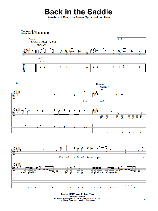 Produktgalerie: Seite 1 von 1 Back In The Saddle, Aerosmith, Gitarre
