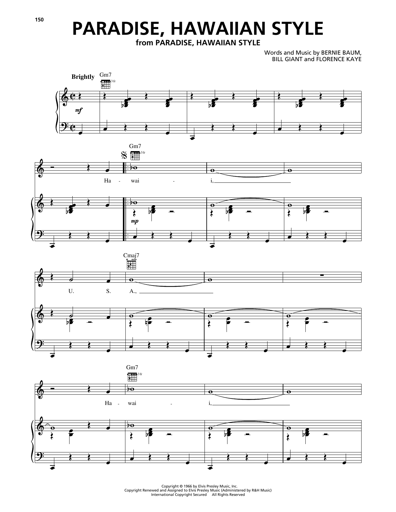 Produktgalerie: Seite 1 von 1 Paradise, Hawaiian Style, Elvis Presley, Gesang, Gitarre, Klavier