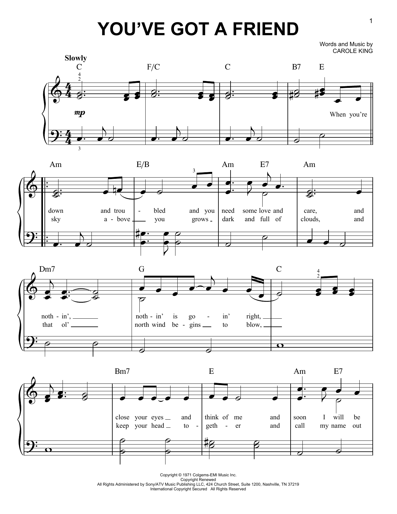 Produktgalerie: Seite 1 von 1 You've Got A Friend, Carole King, Klavier