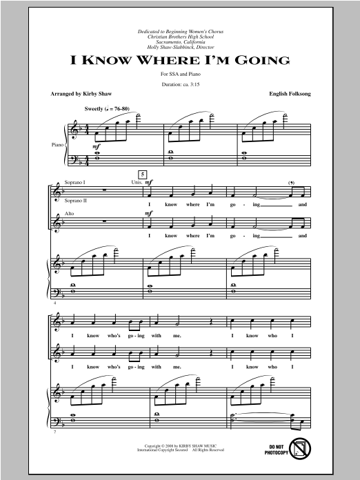 Produktgalerie: Seite 1 von 1 I Know Where I'm Goin', Kirby Shaw, Chor