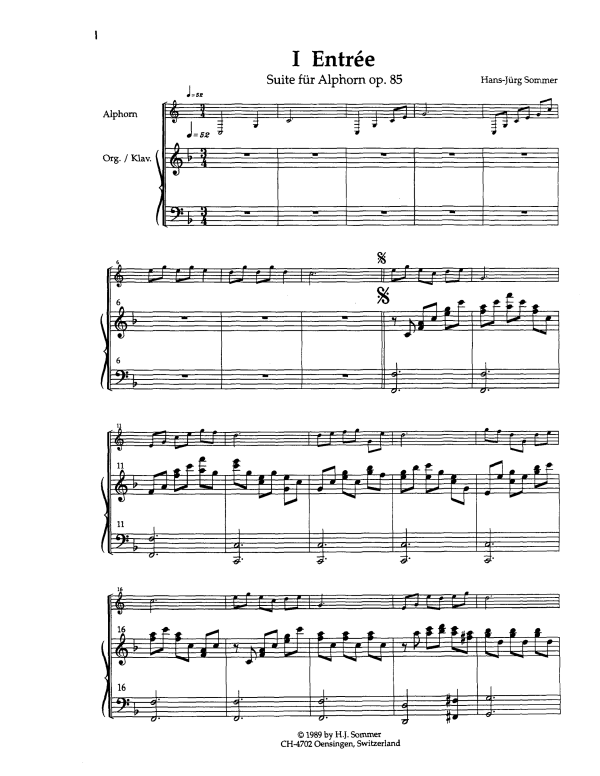Product picture to: Suite, Op. 85Hans-Jürg Sommer