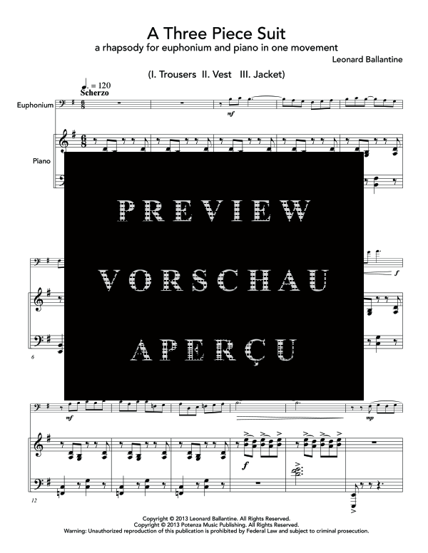 Product gallery: Page 5 of 11 Three Piece Suit, A, , (euphonium and piano)