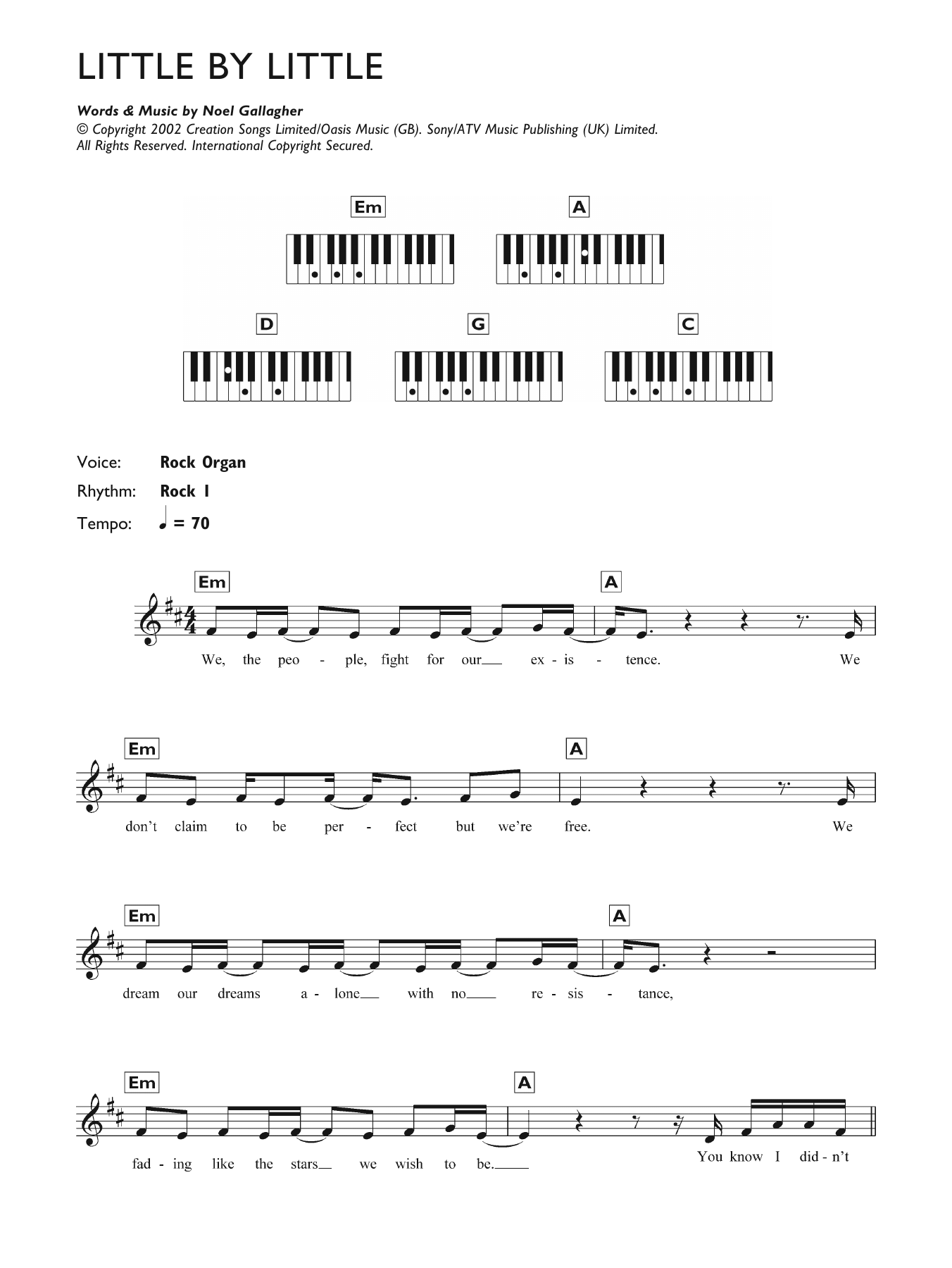 Produktgalerie: Seite 1 von 1 Little By Little, Oasis, Klavier