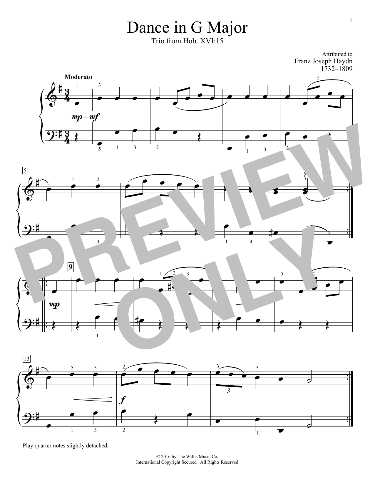 Product picture to: Dance In G Major, Trio from Hob. XVI:15